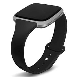 Kmasic Compatible with Fitbit Versa/Fitbit Versa 2/Fitbit Versa Lite Edition Bands, Narrow Slim Soft Silicone Small Replacement Wristband for Versa/Versa Lite Edition Women Men