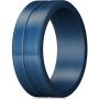 ThunderFit Mens Silicone Rings 7 Rings / 4 Rings / 1 Ring - Brushed Top Beveled Edges Rubber Wedding Bands 6.35mm Wide - 2mm Thick