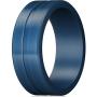 ThunderFit Mens Silicone Rings 7 Rings / 4 Rings / 1 Ring - Brushed Top Beveled Edges Rubber Wedding Bands 6.35mm Wide - 2mm Thick