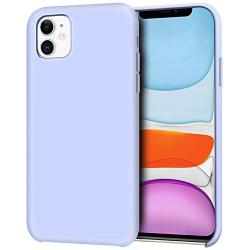 Anuck iPhone 11 Case, Anti-slip Liquid Silicone Gel Rubber Bumper Case with Soft Microfiber Lining Cushion Slim Hard Shell Shockproof Protective Case Cover for Apple iPhone 11 6.1" 2019 - Light Purple