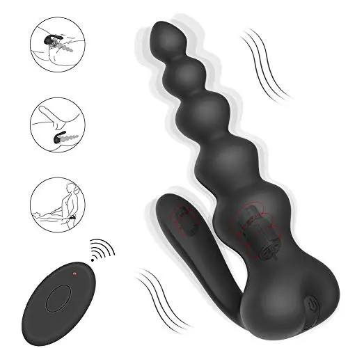 Risunpet Anal Vibrator Prostate Massager for Men,10 Speeds Silicone Rechargeable and Waterproof G-Spots Pull Beads Vaginal Sex Toy Butt Plug for Women, Prostate Spot Stimulator Adult Sex Toy