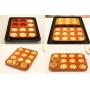 Kitchenware Silicone Cake Mold 12 round round high temperature baking tray Cookie mold baking tool (red)