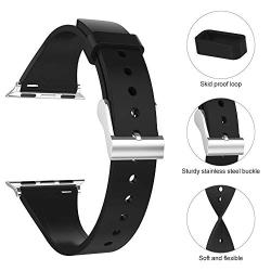 UooMoo Compatible with Apple Watch Band 38mm/40mm/42mm/44mm Series 1/2/3/4/5, Slim Silicone Sport Strap Replacment for 38mm/42mm iWatch1/2/3 40mm/44mm Smart Watch 4 5