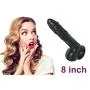 8 Inch Dildo Black Lifelike Silicone Realistic Dual Density Mens Penis Cock Dong Anal Sex Toys for Masturbation