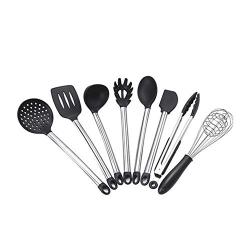 IronFizz897 Pot Spoon Set Kitchenware 8 - Piece Set Silicone Spatula Scraper Spoon Colander Baking Cooking Tools Kitchen Tools Gadgets Bakeware