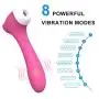 Clitoral Sucking Vibrator with 8 Vibrations & 5 Suctions-Clitoral Vibrators Nipples Suction Stimulator- Quiet Waterproof Rechargeable Sex Toys for Women Couples(Pink)