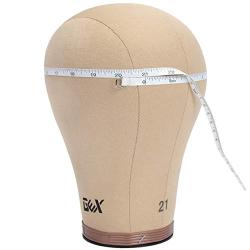 GEX 20"-24" Cork Canvas Block Head Mannequin Head Wig Display Styling Head With Mount Hole 22"