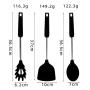 Jdeepued Silicone kitchenware 6 Piece Silicone Kitchen Utensil Set Black Silicone Kitchen Utensils Set Kitchen Tools and Gadgets Black Silicone Kitchen Utensils (Color : Black, Size : 6 Piece Set)