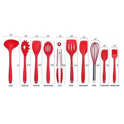 HUShjsd Silicone Kitchenware 10 Piece Set, Non-stick Cooking Spatula, Shovel Soup Spoon Western Tool Kitchen Baking High Temperature，Baking And Mixing - Ergonomic Flexible Silicone Spatula