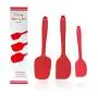Viivl 3-piece silicone spatula set for basic kitchenware, non-stick cooker, rubber spatula set (2 large and 1 small), high temperature resistant spatula, suitable for red dishwasher-baked tableware