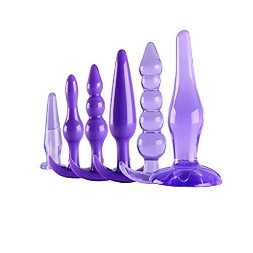 UIUIUS 6PCS Various Size Silicone Sexy Stimulation Toys for Adult-Purple