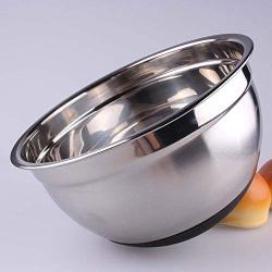 ZSLLO Stainless Steel Mixing Bowl with Ergonomic Non-Slip Silicone Base Professional Kitchenware (Size : M)