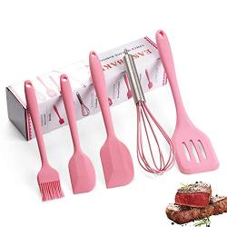 Silicone Kitchenware Set, 5 Pieces of Silicone Kitchen Utensils, Kitchen Spatula Set - Best Non-Stick Kitchen Cookware Set, Suitable for Cooking
