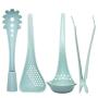 Silicone Cooking Utensils ? Silicone Utensil Set Cooking Utensils Kitchen Silicone Utensil Set ? 4-Piece Silicone Cooking Set ? Heat-Resistant Silicone Kitchenware ? Dishwasher Safe (Blue)