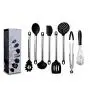 Jazmy 8PCS Silicone Kitchenware Set Stainless Steel Handle Simple Cooking Tool Sets High Temperature Resistance