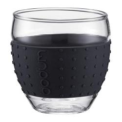 Bodum Unisex PAVINA Glasses with Silicone Grip, 3 oz. Black Glassware