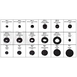 Ram-Pro 125 Piece Rubber Grommet Eyelet Ring Gasket Assortment, Set of 18 different sizes, with See-through Divided Organizer Case ? Ideal for Automotive, Plumbing, and PC hardware/Piano repair etc.