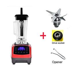 Automatic Digital Smart Timer Program 2200W Heavy Duty Power Blender Mixer Juicer Food Processor Ice Smoothie Bar Fruit,Red Bladedrivetool,Uk Plug