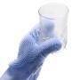 Everymony Home Kitchenware Silicone Cleaning Dish Heat Reusable Silicone Gloves (Blue)