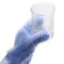 Everymony Home Kitchenware Silicone Cleaning Dish Heat Reusable Silicone Gloves (Blue)
