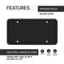Rightcar Solutions Flawless Silicone License Plate Frame - Rust-Proof. Rattle-Proof. Weather-Proof. - Black
