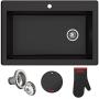 Kraus KGD-54BLACK Forteza Granite Kitchen Sink, 33 Inch, Black