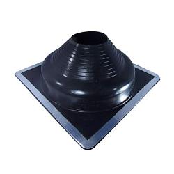 Dektite Premium #8 Black EPDM Metal Roof Pipe Flashing, Square Base, Pipe OD 6-3/4" to 14"