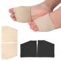 RooRuns Metatarsal Pads Ball of Foot Cushions Metatarsal Foot Pads for Pain Relief,Gel Pads Cushion for Metatarsalgia Mortons Neuroma Fabric Metatarsal Sleeve Pads for Women/Men 2Pairs (Black+Beige)