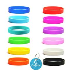 Carykon 12 Pcs Blank Silicone Wristbands Rubber Bracelets Adults Fashion Party Sports Accessories, Assorted 12 Colors