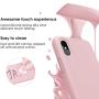 JASBON Case for iPhone X iPhone Xs Case, Liquid Silicone Case with Free Screen Protector Gel Rubber Shockproof Cover Full Protective Case for Apple iPhone Xs/X-Sand Pink
