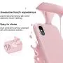 JASBON Case for iPhone X iPhone Xs Case, Liquid Silicone Case with Free Screen Protector Gel Rubber Shockproof Cover Full Protective Case for Apple iPhone Xs/X-Sand Pink