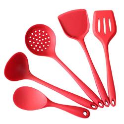 MeiaiSu Silicone kitchenware 5 Non-Stick Cookware Cooking Tools Food Grade Silicone Cookware Kitchen Utensils Set Ultimate Kitchen Essentials Kit Very Suitable as a Gift for Friends and Family