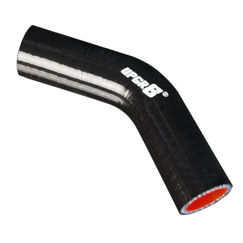 Upgr8 Universal 4-Ply High Performance 45 Degree Elbow Coupler Silicone Hose (1.25&quot(32MM), Black)