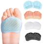 Silicone Forefoot pad, Metatarsal Pads, Ball of Foot Cushion for (4 Pairs)Blue 1 Pairs，Natural 1 Pairs， White 1 Pairs， Black 1 Pairs