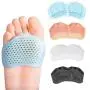 Silicone Forefoot pad, Metatarsal Pads, Ball of Foot Cushion for (4 Pairs)Blue 1 Pairs，Natural 1 Pairs， White 1 Pairs， Black 1 Pairs