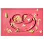 ezpz Happy Mat - One-piece silicone placemat + plate (Coral)