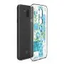 LG G7 ThinQ Case, Soft TPU Slim-Fit Flexible Ultra-Thin Clear Case, Full-Body Rugged Bumper Print Blue Flower Case for LG G7 ThinQ, Transparent