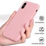 Miracase Liquid Silicone Case Compatible with iPhone Xs (2018)/ iPhone X(2017) 5.8 inch, Gel Rubber Full Body Protection Shockproof Cover Case Drop Protection Case (Pink)