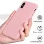 Miracase Liquid Silicone Case Compatible with iPhone Xs (2018)/ iPhone X(2017) 5.8 inch, Gel Rubber Full Body Protection Shockproof Cover Case Drop Protection Case (Pink)