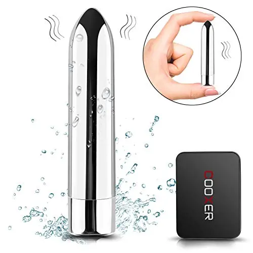 G Spot Vibrator Stimulator Silicone Adjustable 10 Speed Vagina Clitorial Stimulation Vibrating Bullet Handheld Massager Stick Flirt Brush Oral Sex Simulator Licking Sex Toy (Silver)