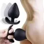 Silicone Anal Plug Butt Plugs 3Pcs Anal Pleasurable Sex Toy for Experienced Users and Beginners (Black)