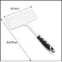 BAIXI 304 Stainless Steel Fried Fish Shovel Widened Thick Long Handle Fish Shovel Household Kitchenware 32 21Cm , Silicone Handle Money