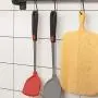 Silicone shovel non-stick cooking shovel high temperature household stainless steel kitchenware special protective pot silicone spatula (Color : Gray)