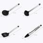 High temperature silicone kitchenware 8 piece set stainless steel handle silicone spatula food clip egg beater scraper and other kitchen supplies