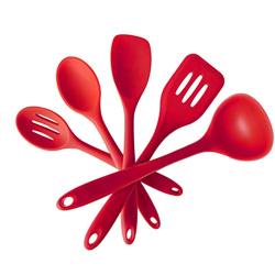 Kitchenware Utensils Set 5 Piece Silicone Heat Resistant Non-Stick Cooking Professional Spoon shovel Tools Red