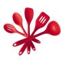Kitchenware Utensils Set 5 Piece Silicone Heat Resistant Non-Stick Cooking Professional Spoon shovel Tools Red