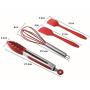 ZEERKEER Mokpi 10 Piece Silicone Cooking Utensils Kitchen Utensil set Heat Resistant Non-Stick Cooking Tools Professional Kitchenware Made of Food Grade Silicone Material (Red)
