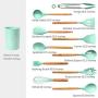 Silicone Cooking Utensils Kitchen Utensil Set,TATUFY 12 Pieces Natural Wooden Handles Cooking Tools Turner Tongs Spatula Spoon for Nonstick Cookware - Best Kitchen Tools