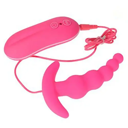 Loveria Vibrating Prostate Massager Anal Sex Toy for men 10-Frequency Vibrating Silicone Butt Anal Plug Vibrator Stimulator(Pink)