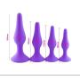 Bbshop 4PCS 100% Medical Grade Silicone Purple Anal Butt Plug Fetish Sex Toy for Men and Women.